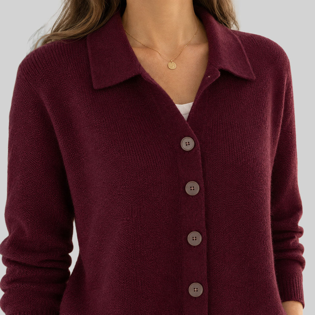 Katy - Women's Soft-Knit Button-Front Cardigan