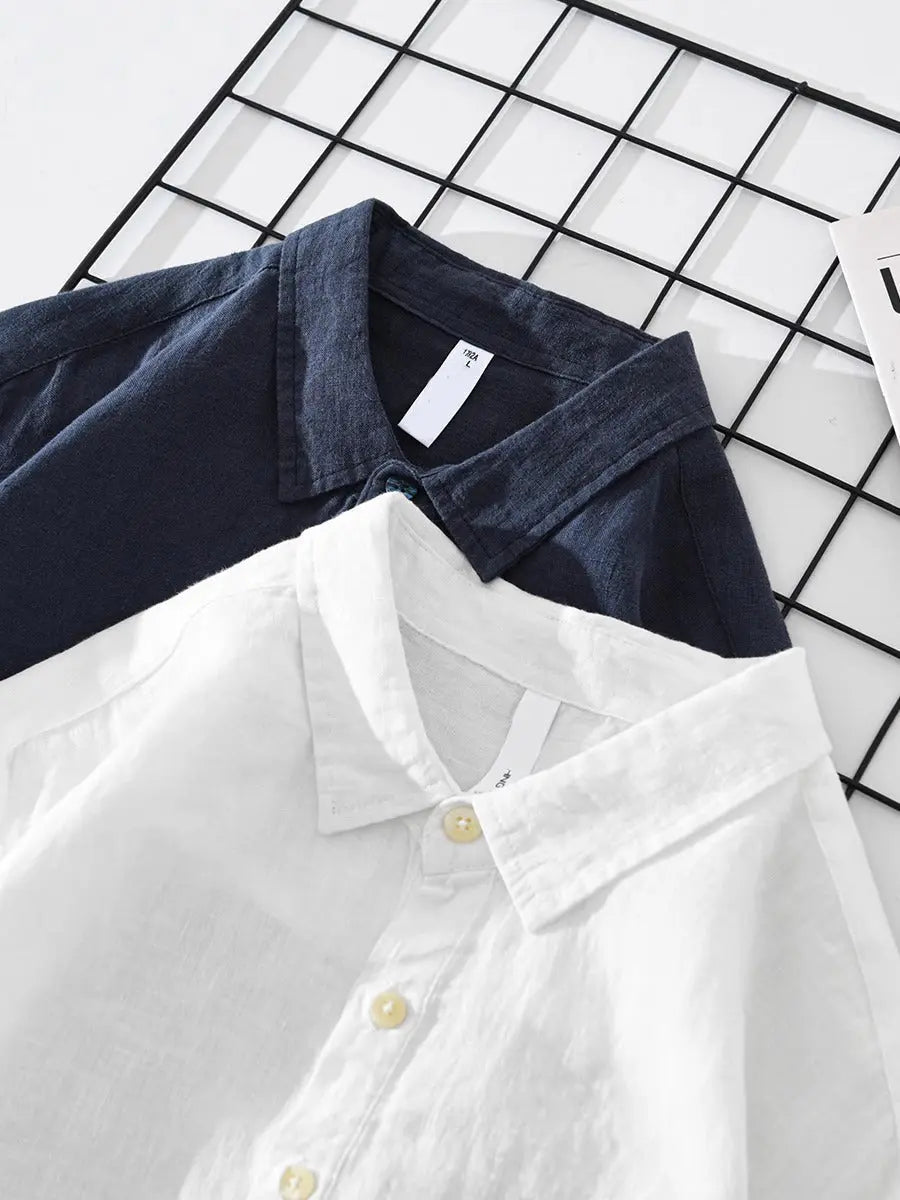 Men's Long Sleeve Popover Shirt, Button Placket, Chest Pocket