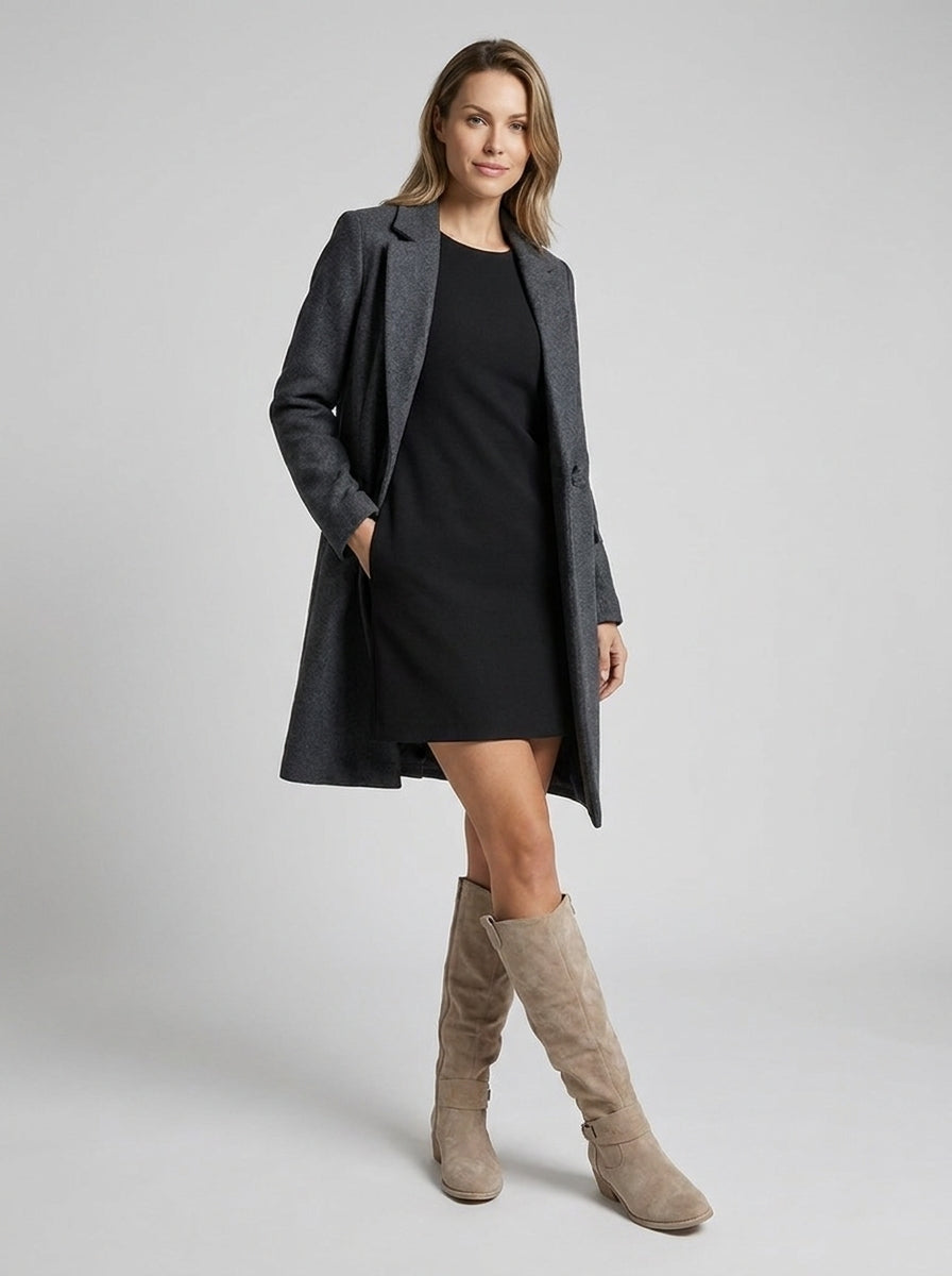 Women's Knee-High Boots, Ruched Shaft, Low Block Heel