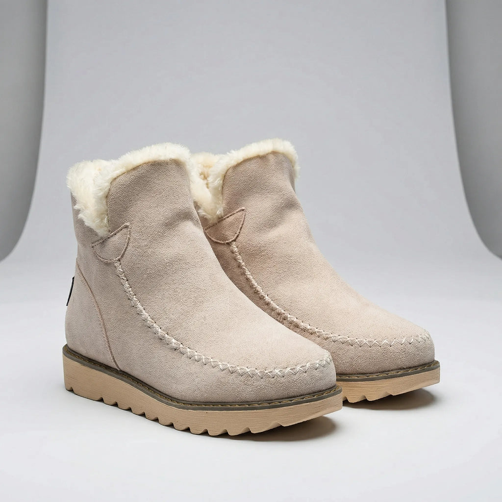 Women's Faux-Fur Lined Ankle Boots with Lug Sole