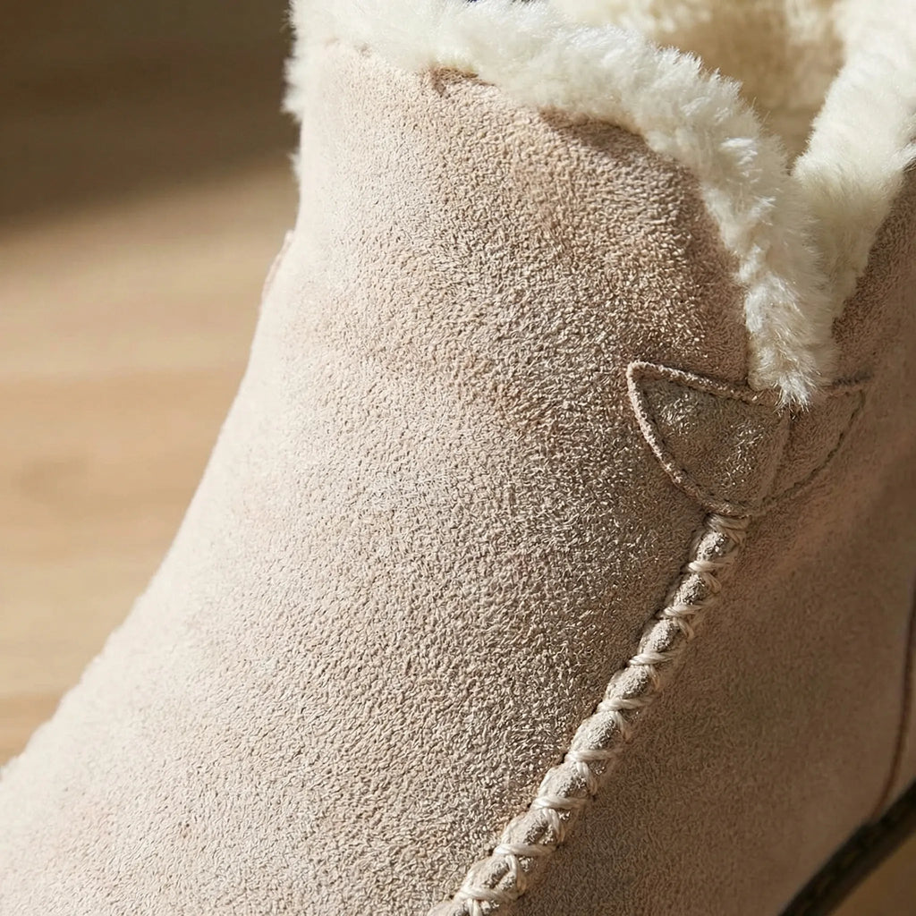 Women's Faux-Fur Lined Ankle Boots with Lug Sole