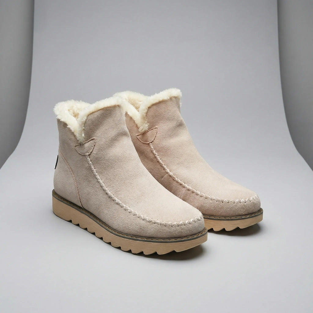 Women's Faux-Fur Lined Ankle Boots with Lug Sole