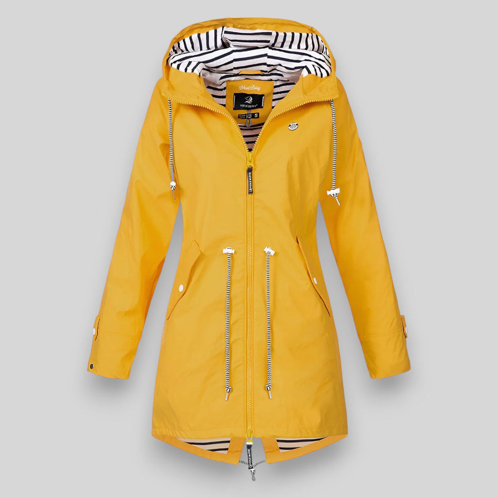 Women's Hooded Rain Jacket, Long Sleeves, Zip Front