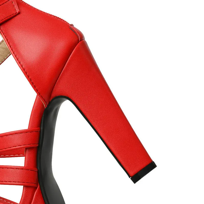 Women's Leather Platform Sandals with Cushioned Insole and Wide Fit
