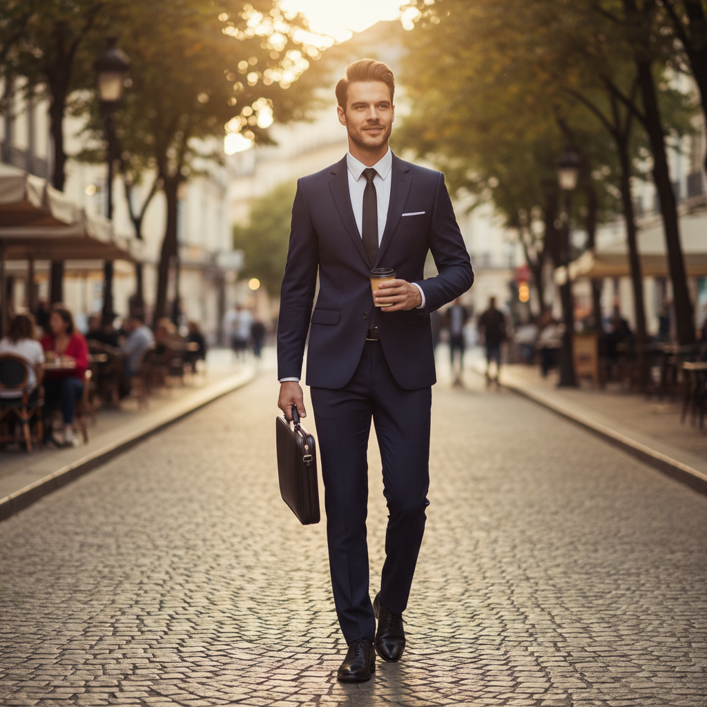 Men's Two Piece Suit, Notch Lapel, Tailored Fit