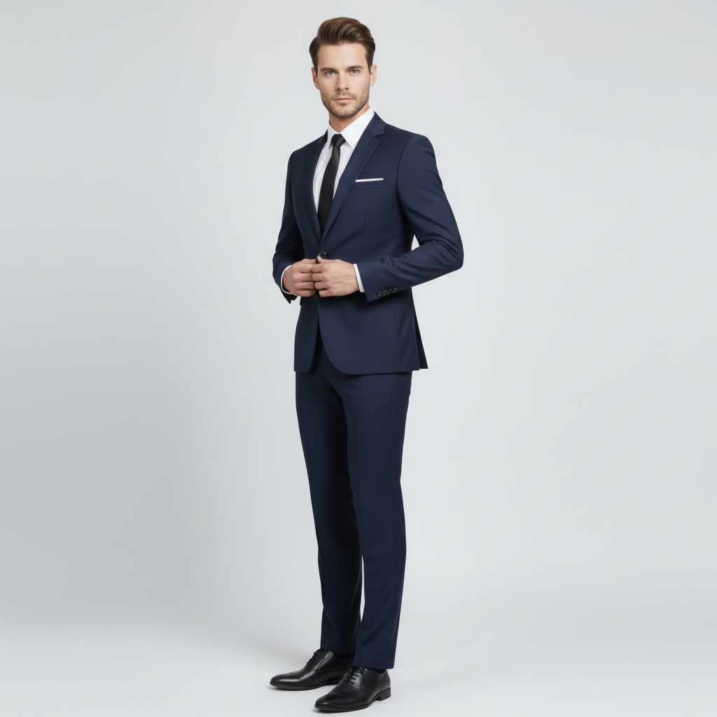 Men's Two Piece Suit, Notch Lapel, Tailored Fit