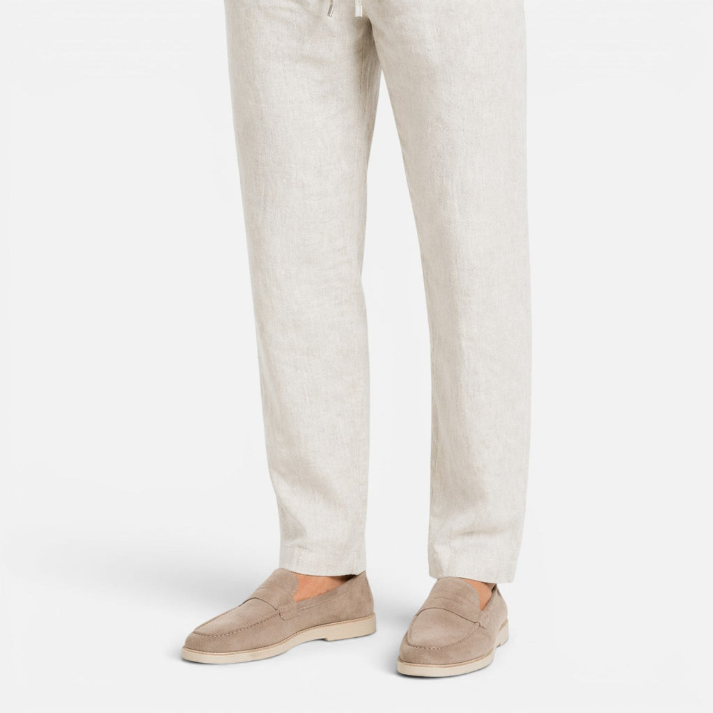 Montarello Men's Linen-Look Long-Sleeve Shirt & Trousers Co-Ord Set