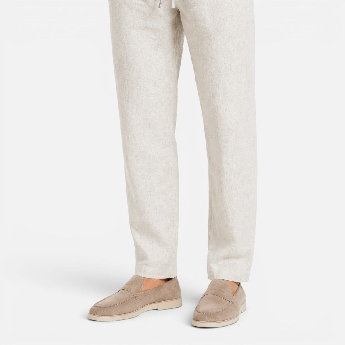 Montarello Men's Linen-Look Long-Sleeve Shirt & Trousers Co-Ord Set
