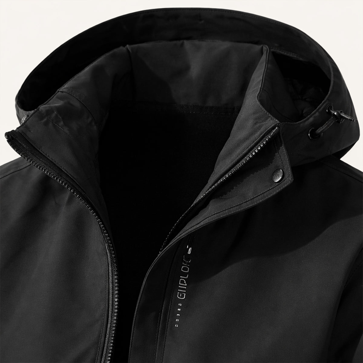 Men's Hooded Rain Jacket, Zip Front, Long Sleeves