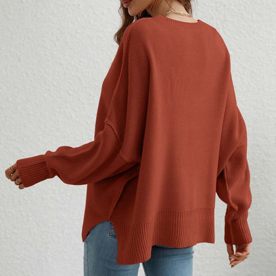Women's Crew Neck Pullover Sweater Long Sleeve Relaxed Fit