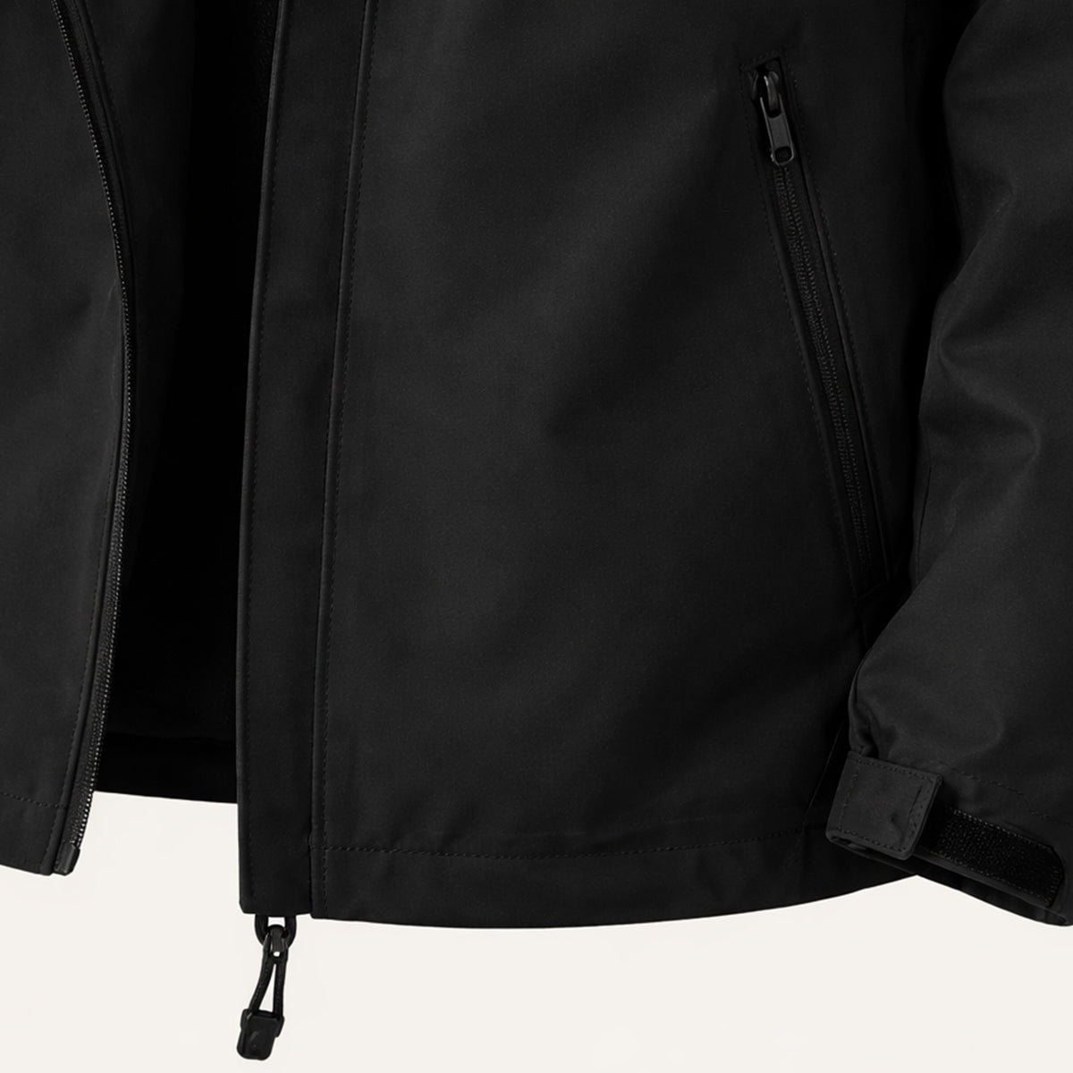 Men's Hooded Rain Jacket, Zip Front, Long Sleeves
