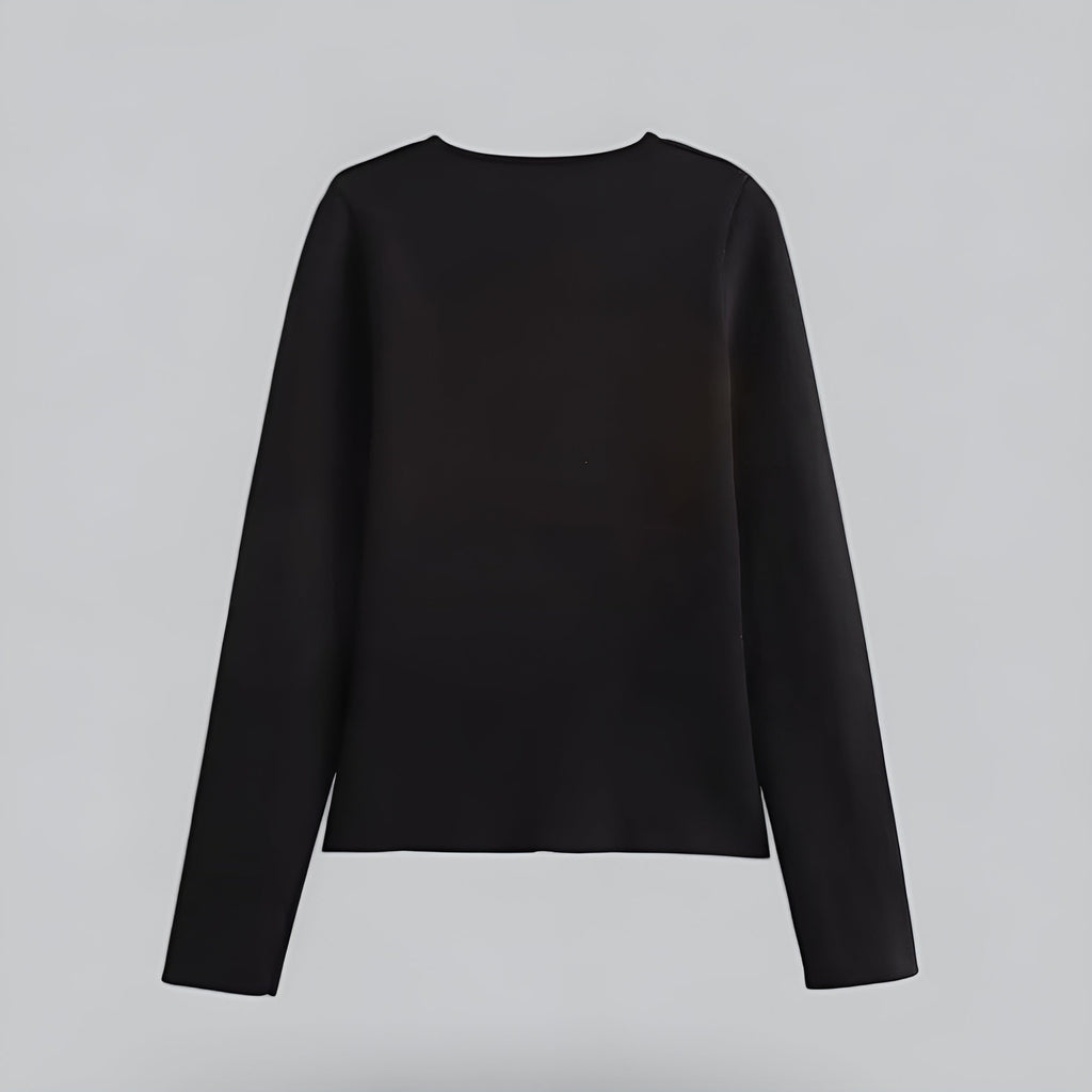 Women's V-Neck Button Front Knit Cardigan, Long Sleeves