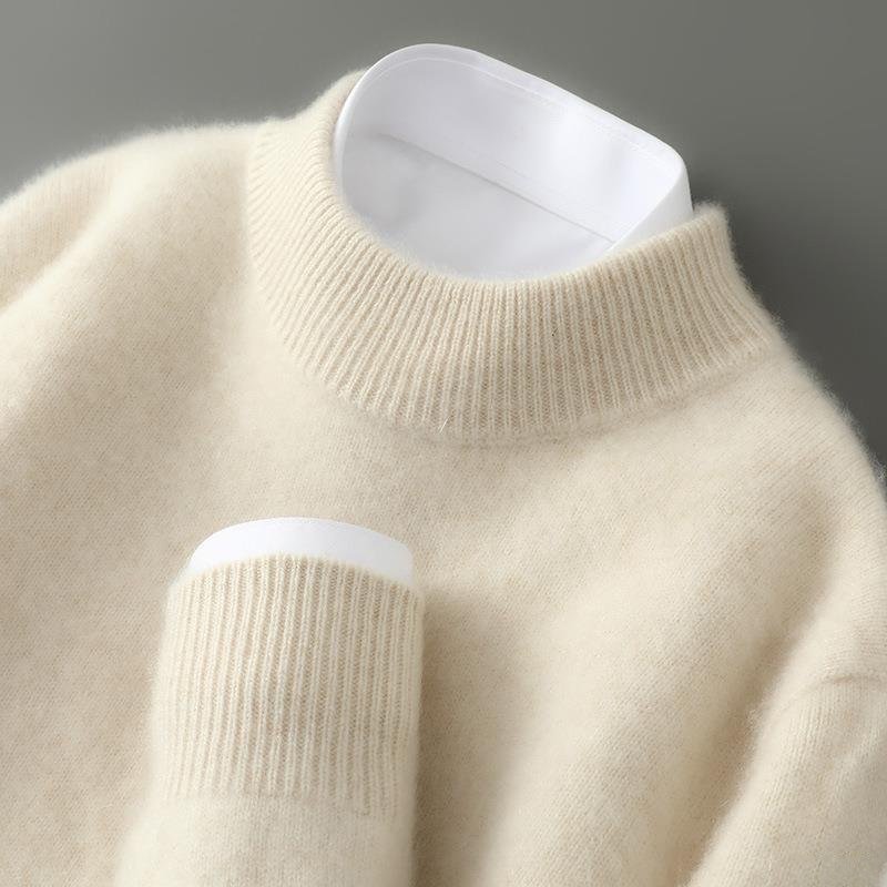 Unisex Ribbed Crew Neck Sweater, Long Sleeves, Classic Fit