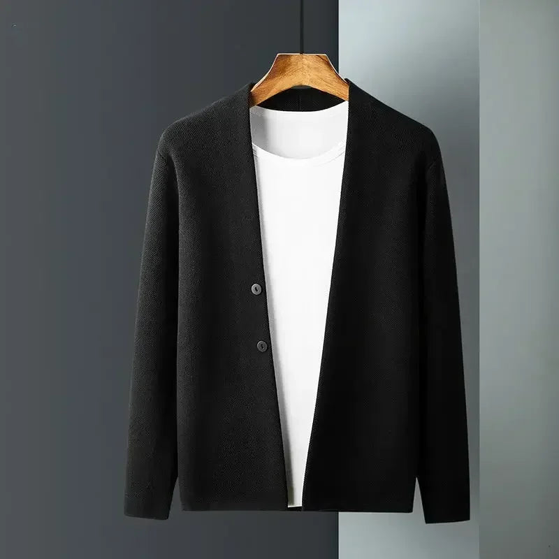 Men's Knit Cardigan, V-Neck, Long Sleeves, Button Front