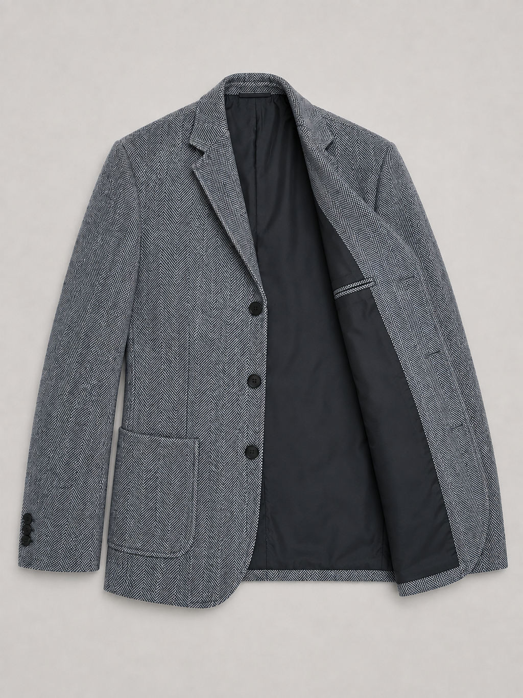 Montarello Men's Blazer Herringbone Tailored Jacket