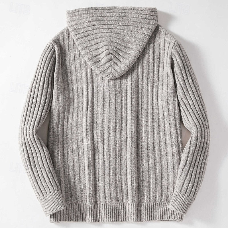 Men's Cable-Knit Hooded Cardigan