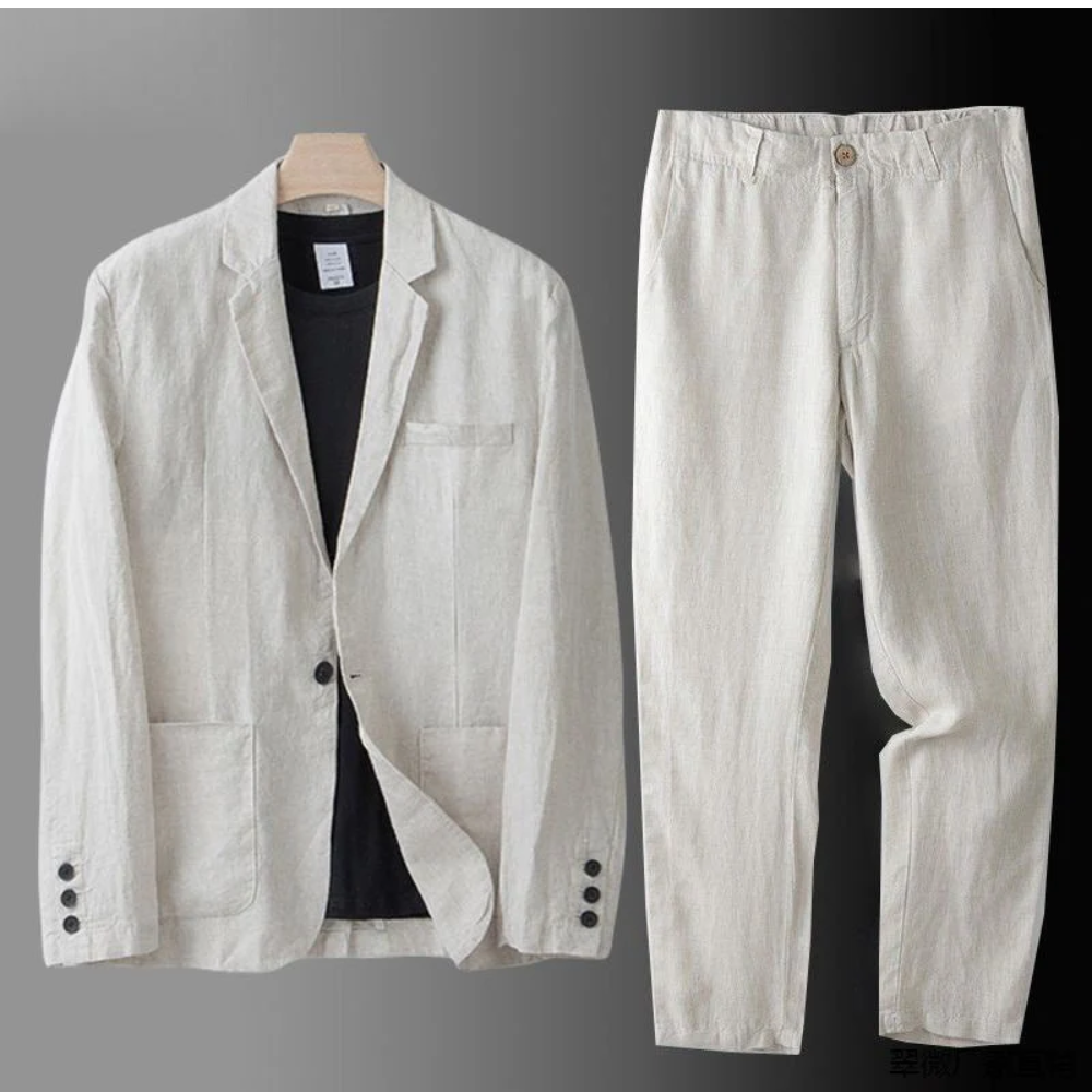 Men's Casual Button Cardigan and Pant Set