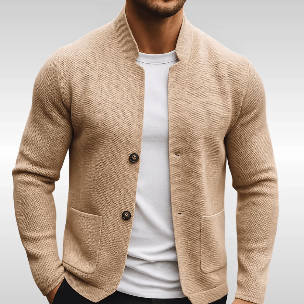 Men's Classic Textured Pocket Cardigan