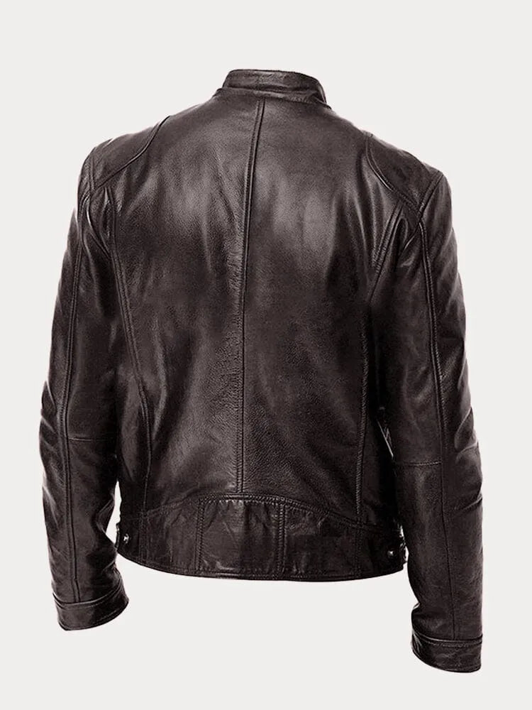 Men's Genuine Leather Biker Jacket