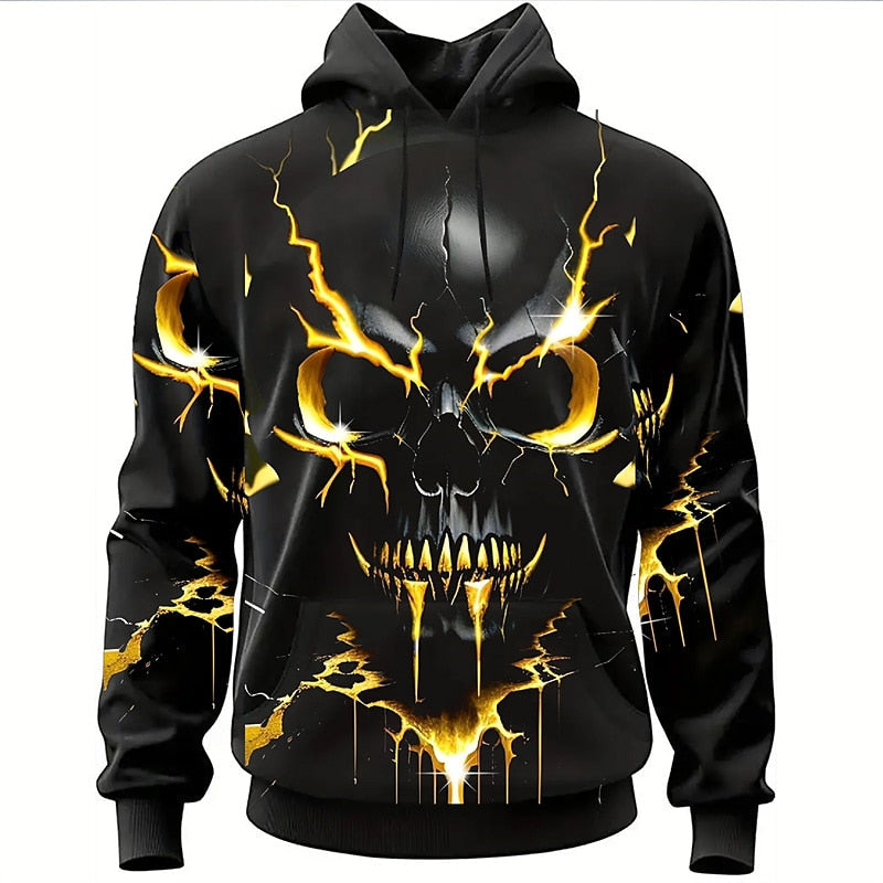 Men's Halloween Skull Graphic Hoodie