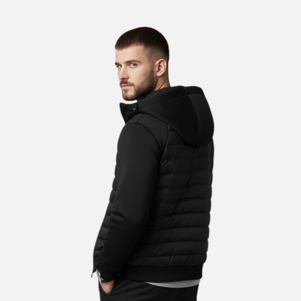 Men's Hooded Composed Puffer Jacket