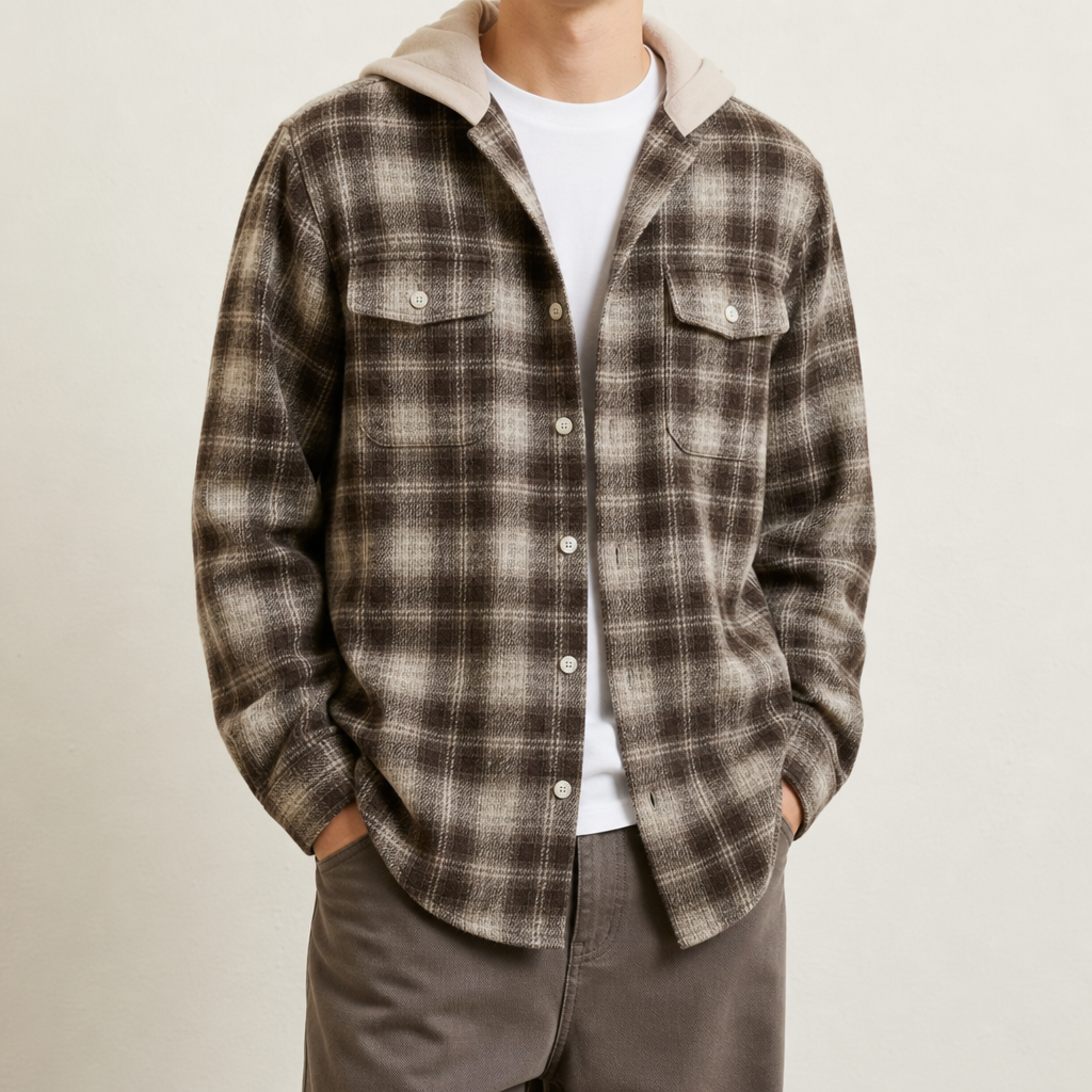 Men's Hooded Flannel Shirt