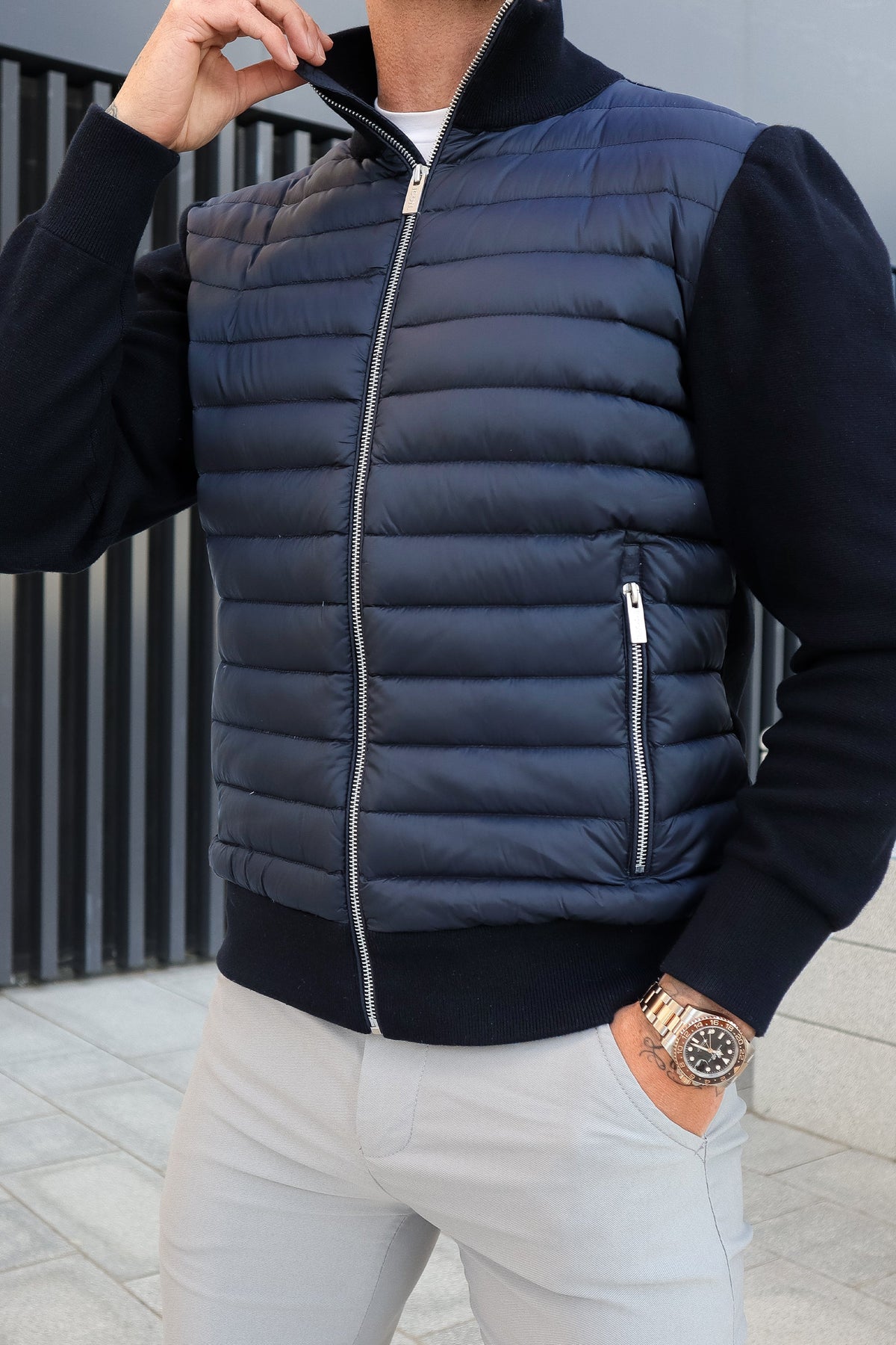 Men's Hybrid Puffer Bomber Jacket