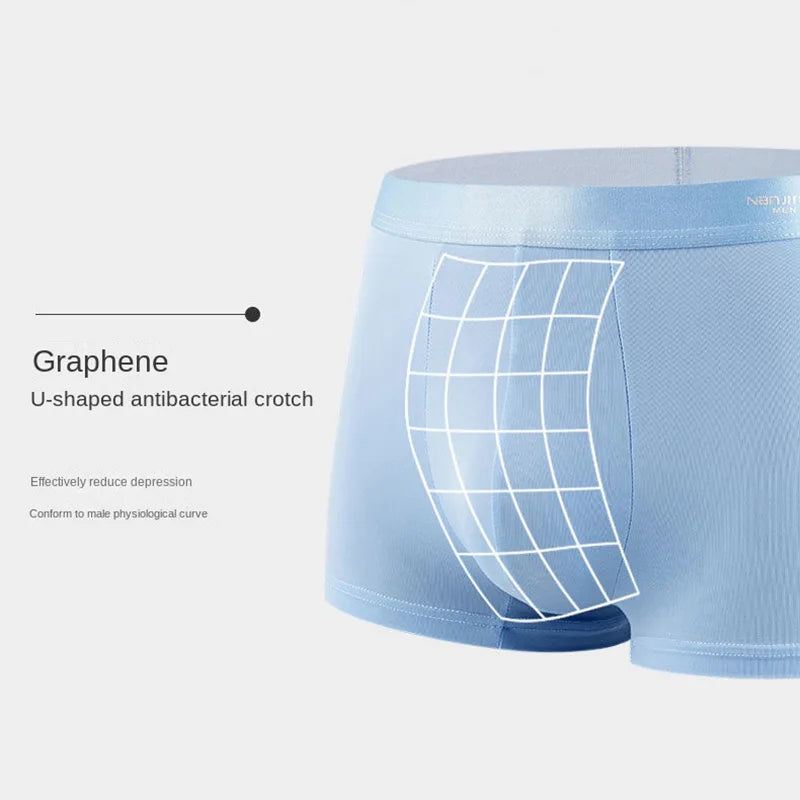 Men's Ice Silk Breathable Boxers - 4 Pack Thin Underwear L-6XL