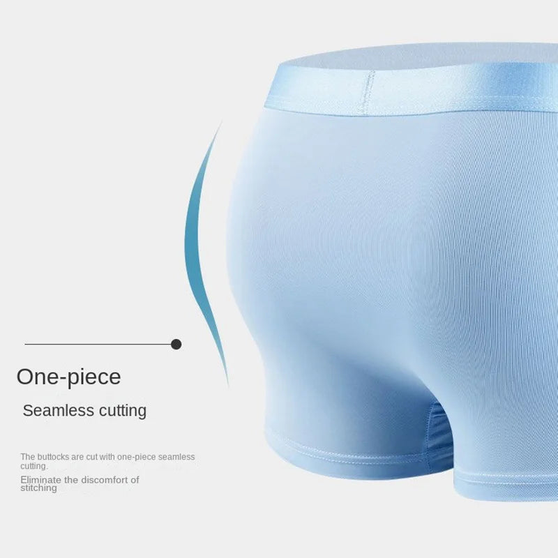 Men's Ice Silk Breathable Boxers - 4 Pack Thin Underwear L-6XL