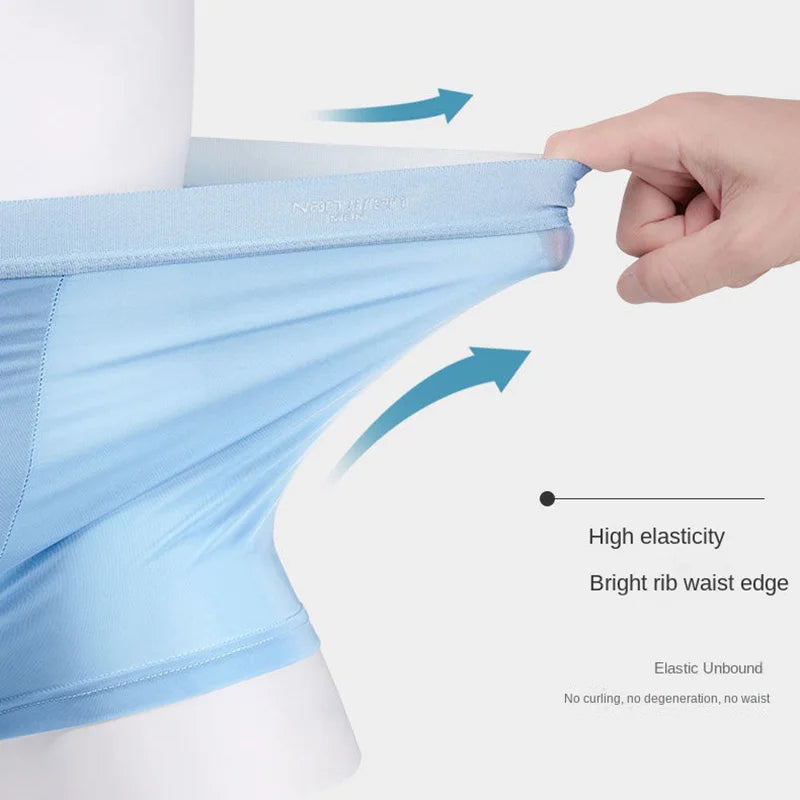 Men's Ice Silk Breathable Boxers - 4 Pack Thin Underwear L-6XL