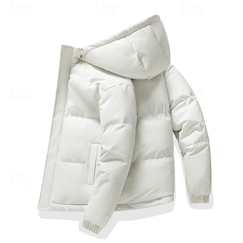 Men's Insulated Hooded Puffer Jacket – Casual Winter Coat