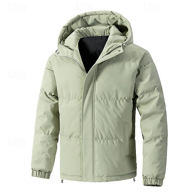 Men's Insulated Hooded Puffer Jacket – Casual Winter Coat