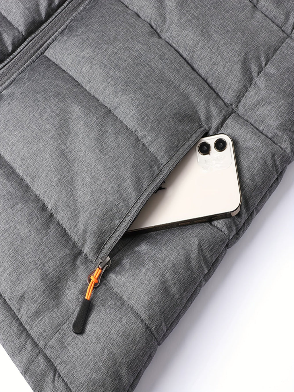 Men's Insulated Stand-Collar Gray Puffer Vest – Casual Winter Layering