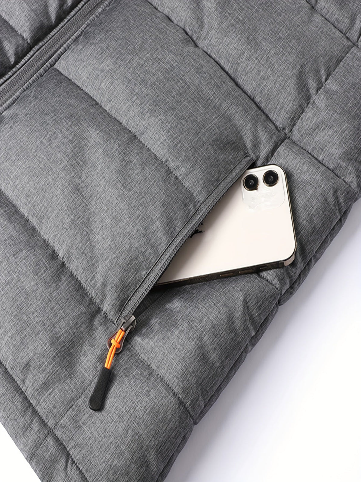 Men's Insulated Stand-Collar Gray Puffer Vest – Casual Winter Layering