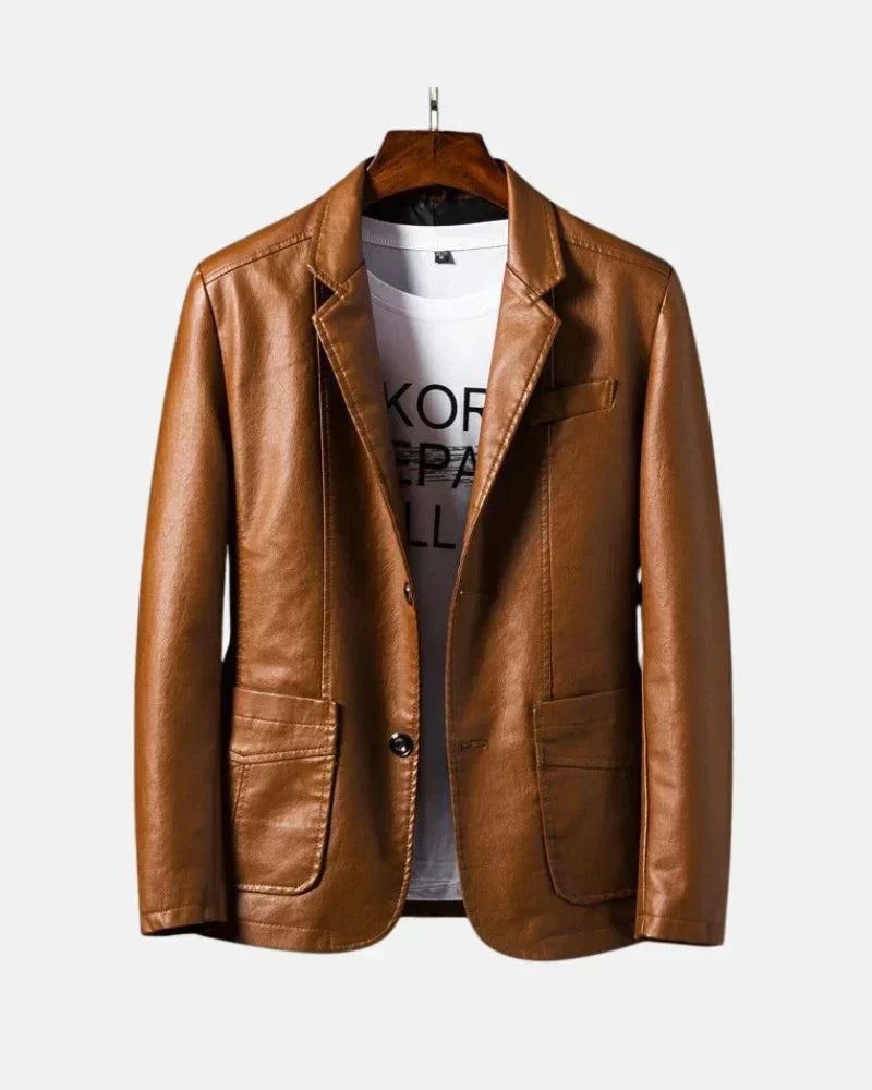 Men's Leather Biker Jacket