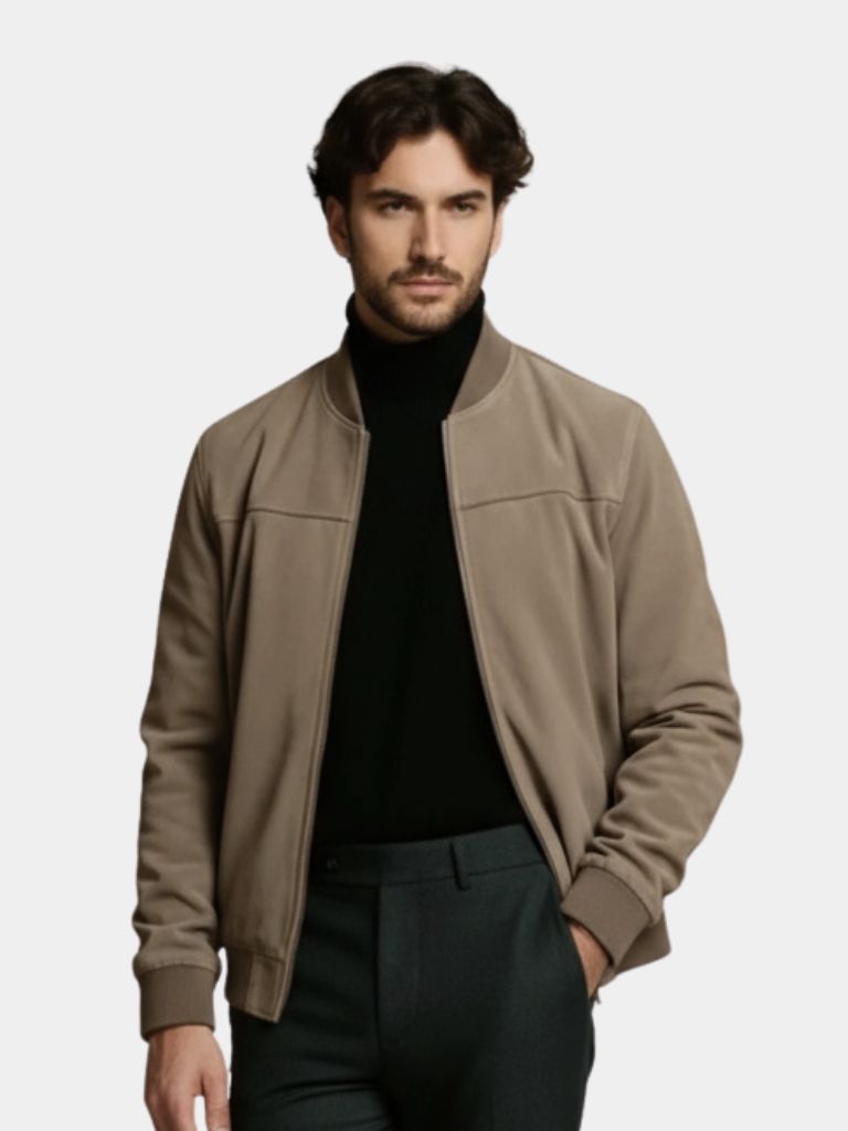 Men's Longline Sculpted Draped Bomber Jacket