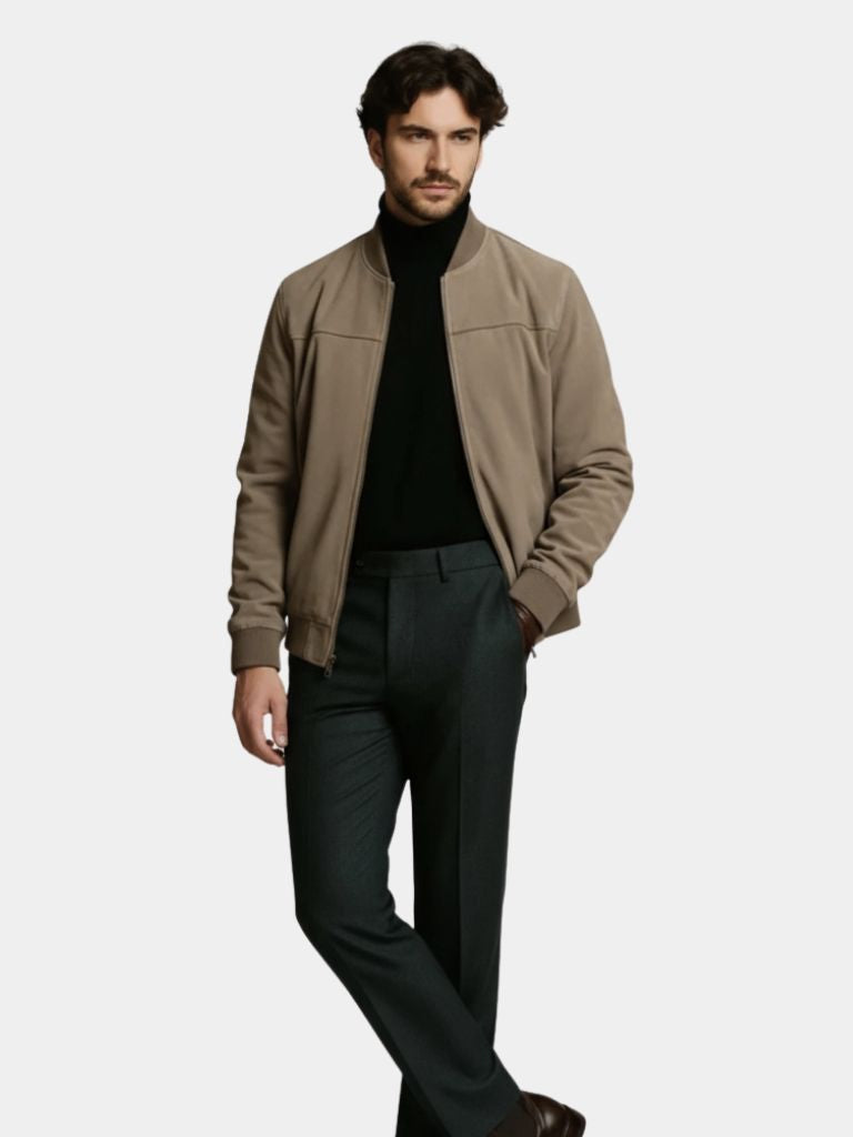 Men's Longline Sculpted Draped Bomber Jacket
