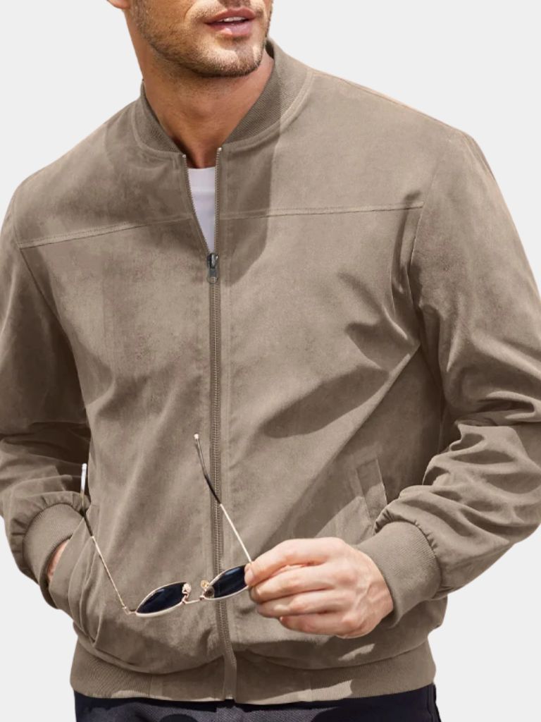 Men's Longline Sculpted Draped Bomber Jacket