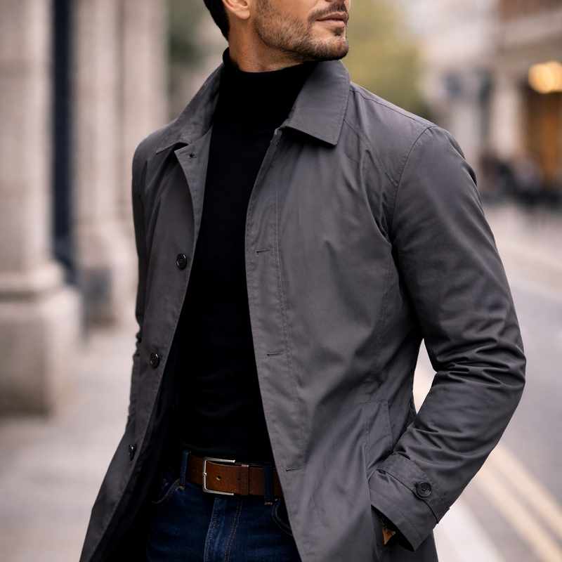 Men's Notched Lapel Lightweight Fashion Jacket