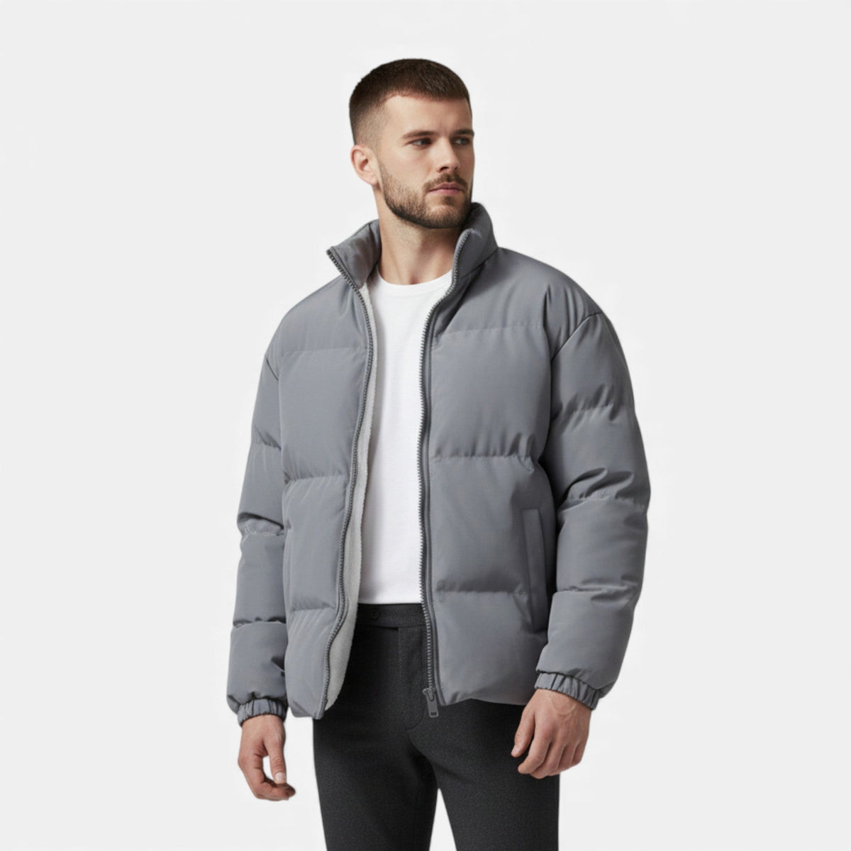 Men's Quilted Minimalist Elevated Puffer Jacket