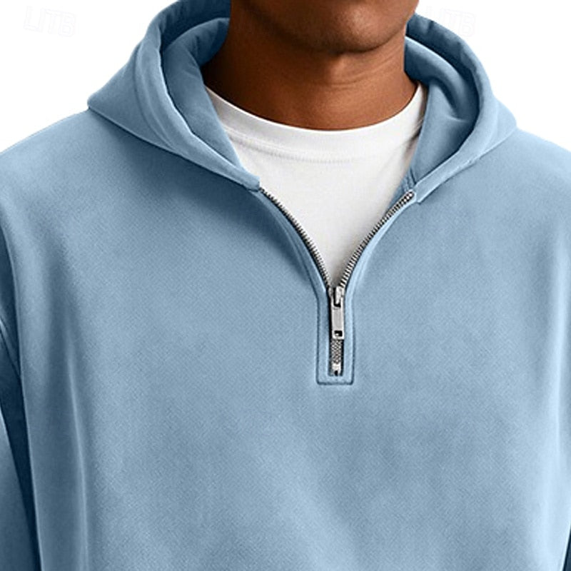 Men's Relaxed Quarter-Zip Hoodie