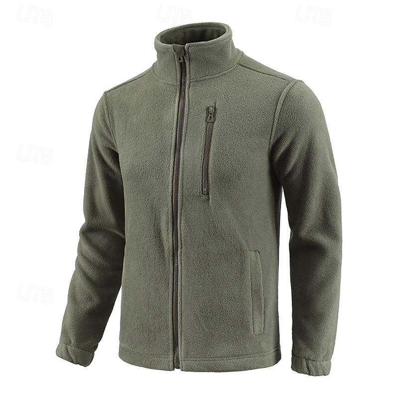 Men's Stand-Collar Full-Zip Fleece Jacket – Casual Outdoor Wear