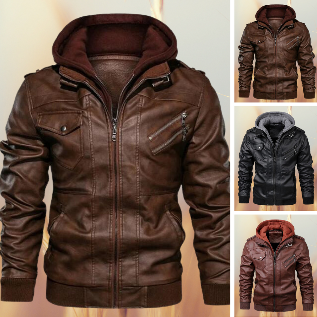 Men's Stylish Durable Casual Biker Leather Jacket for Everyday Wear