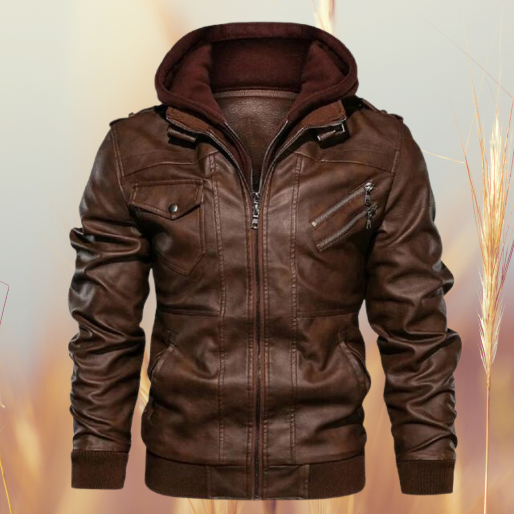 Men's Stylish Durable Casual Biker Leather Jacket for Everyday Wear