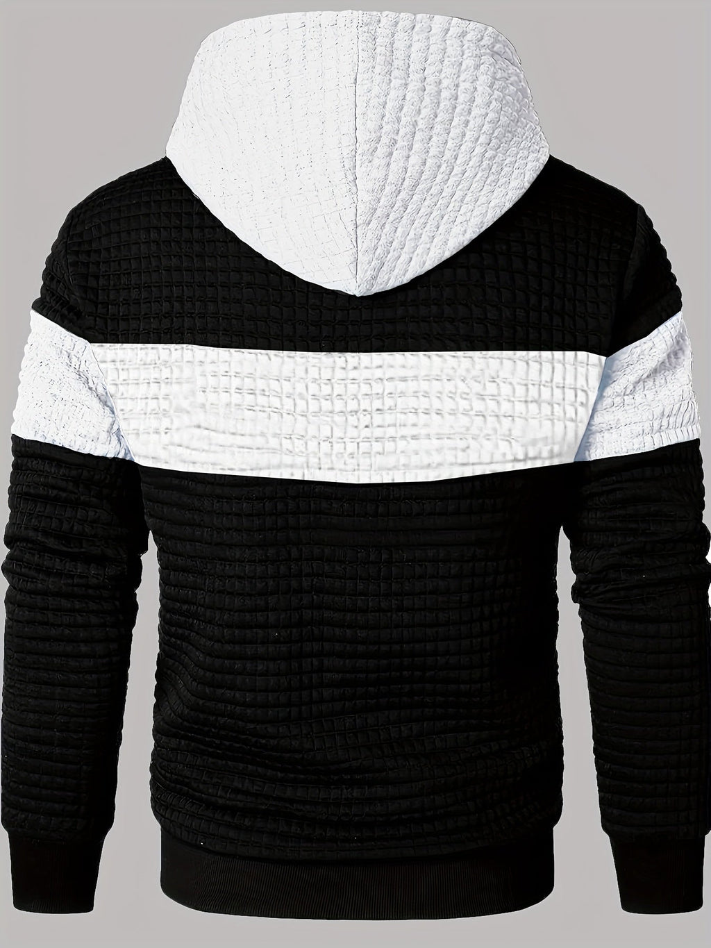 Men's Textured Color-Block Hoodie