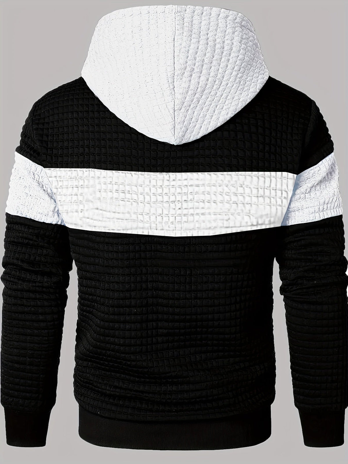 Men's Textured Color-Block Hoodie