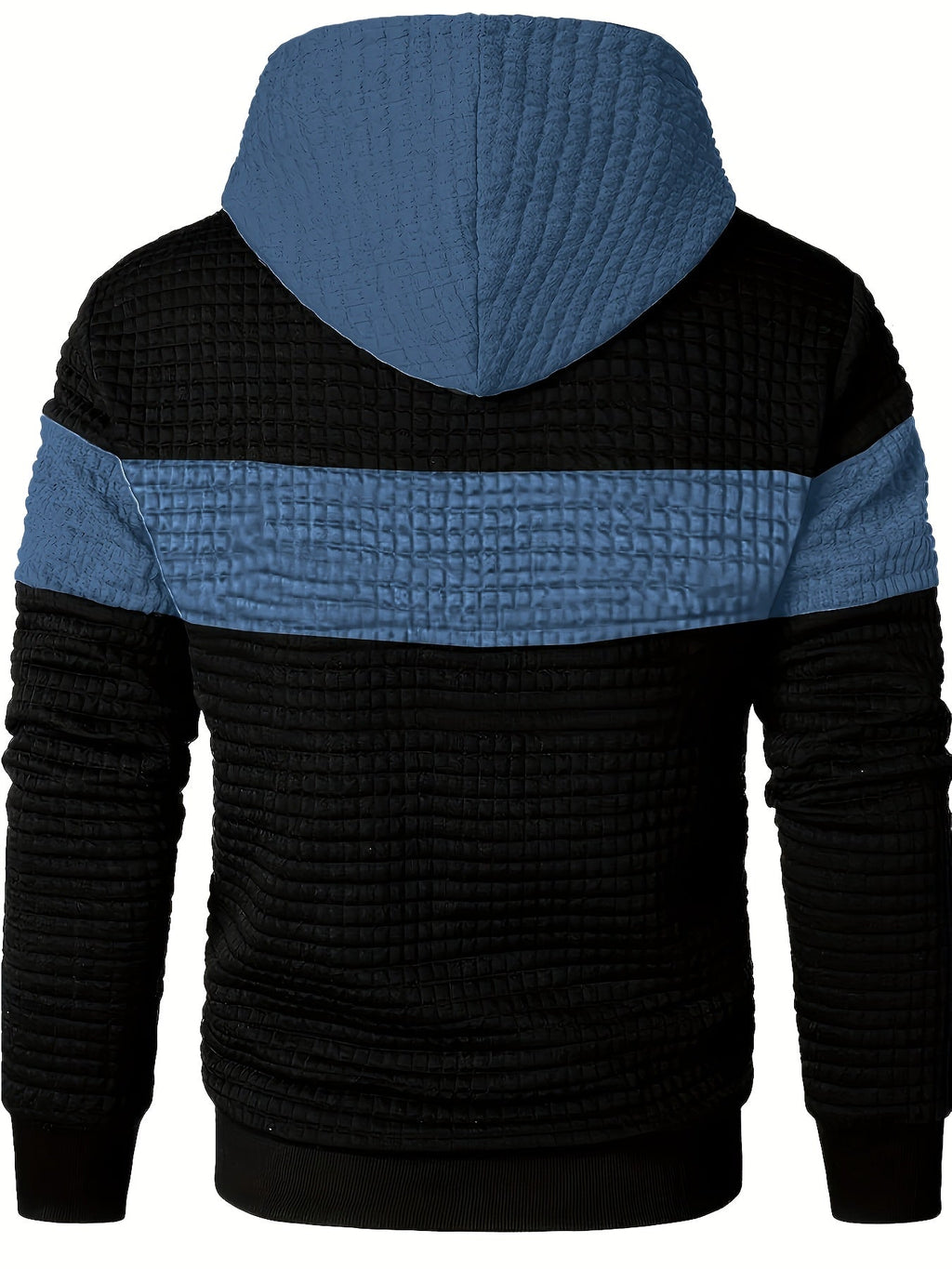 Men's Textured Color-Block Hoodie
