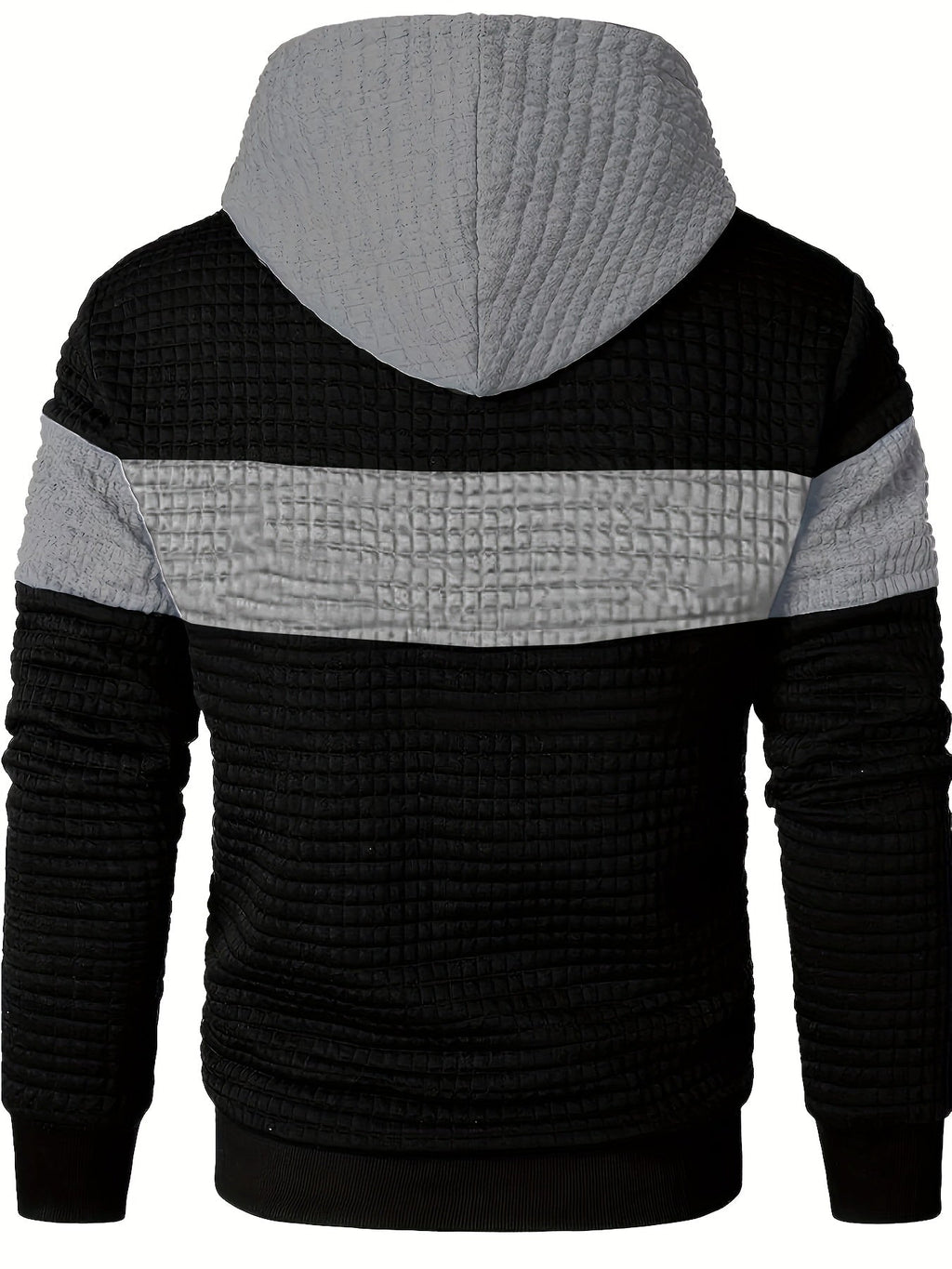 Men's Textured Color-Block Hoodie