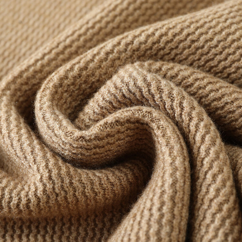 Men's Textured Knit Polo Pullover