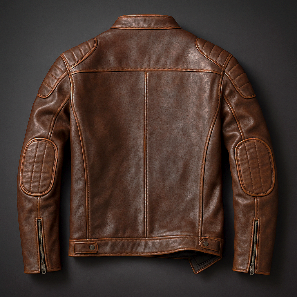Men's Vintage True Leather Jacket - 4 Pocket Zip-Up